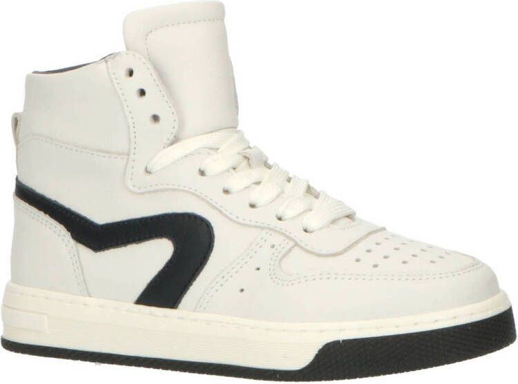 Hip leren sneakers wit zwart Jongens Leer Meerkleurig 29