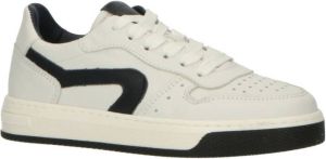 Hip leren sneakers wit zwart