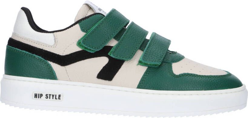 Hip sneakers groen beige Jongens Leer 34 | Sneaker van