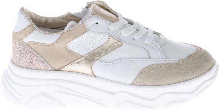 Hip suède sneakers wit beige