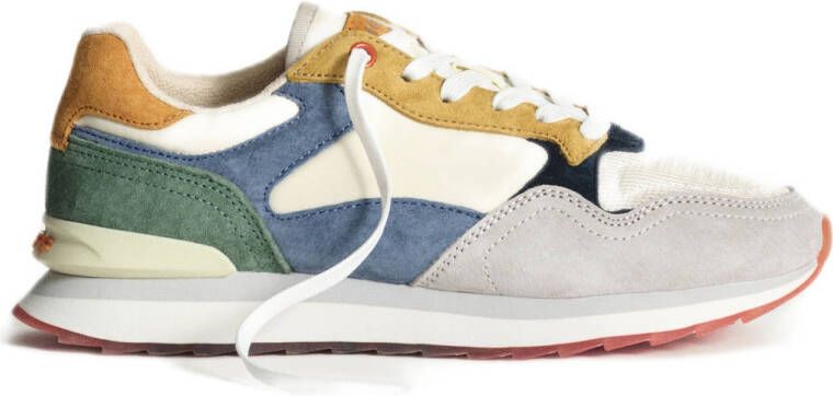 HOFF City sneakers suède ecru blauw groen geel