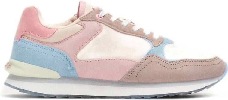 HOFF suède sneakers lichtroze ecru