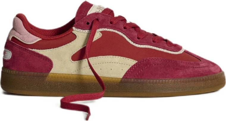 HOFF suède sneakers rood ecru