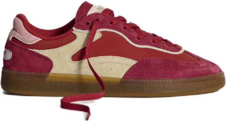 HOFF suède sneakers rood ecru