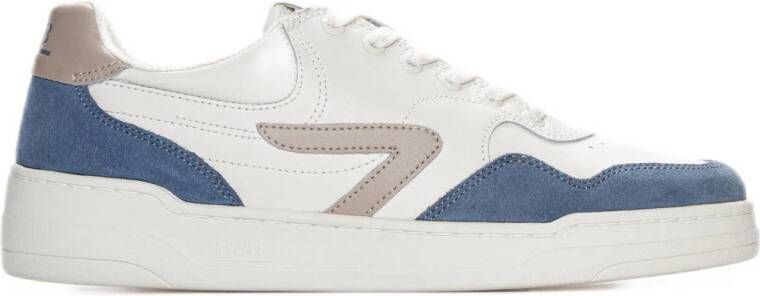 HUB Court leren sneakers wit blauw