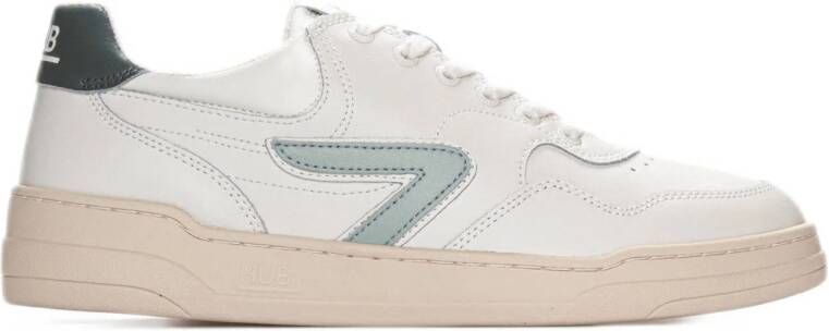 HUB Court leren sneakers wit groen