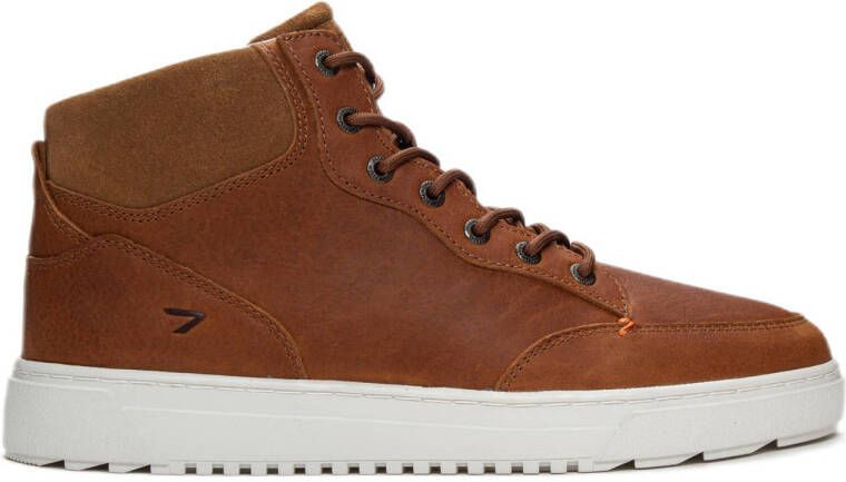 HUB Dundee leren sneakers cognac