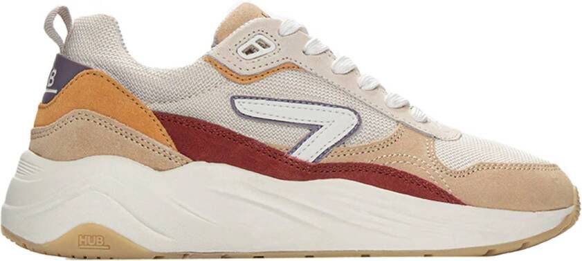HUB Gilde S43 sneakers beige oranje rood