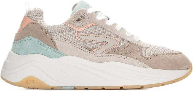 Hub Glide bone peach gum Beige Suede Lage sneakers Dames