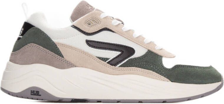 HUB Glide chunky suède sneakers beige zwart