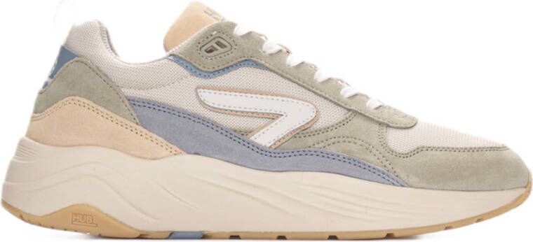 HUB Glide chunky suède sneakers lichtgroen beige