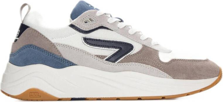 Hub Glide white navy elemental blue gum Wit Suede Lage sneakers Heren