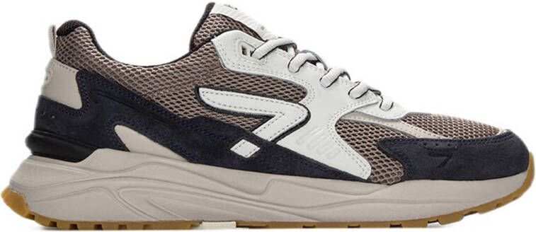 HUB Grid M37 suède sneakers grijs groen wit
