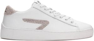 HUB Hook leren sneakers wit lichtroze