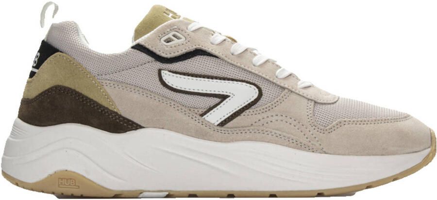 Hub Glide light bone white dark olive Suede Heren