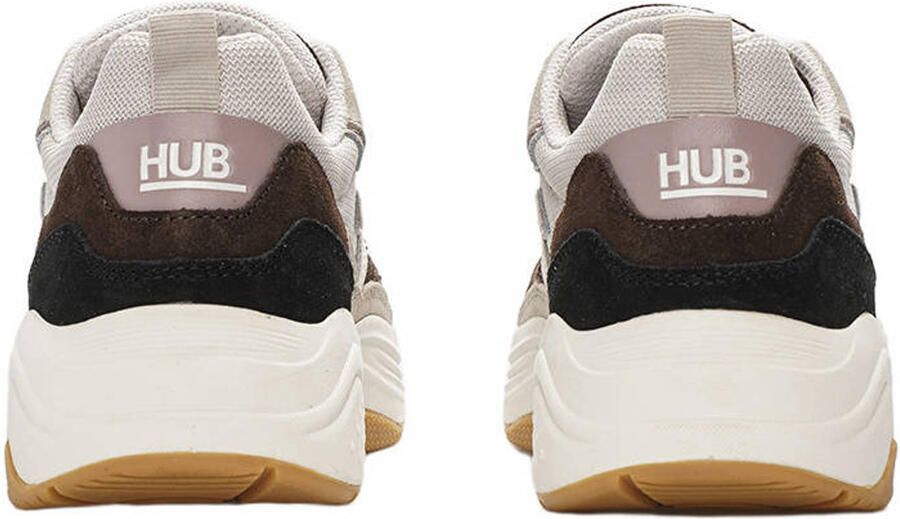 Hub GLIDE Coffee Mauve Off White Suede Dames - Foto 2