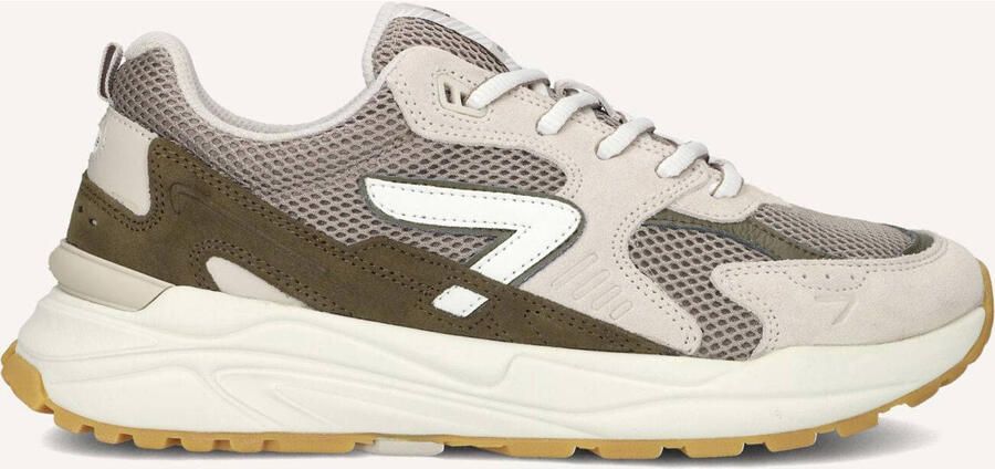 Hub Heren Lage sneakers Chunky zool Grid Beige Textiel