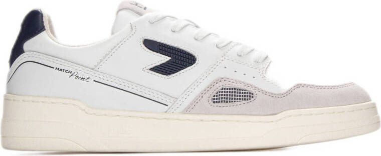 HUB MatchPoint leren sneakers wit donkerblauw