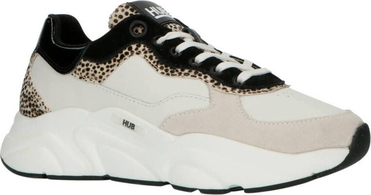 HUB Rock L59 leren chunky sneakers beige cheetahprint