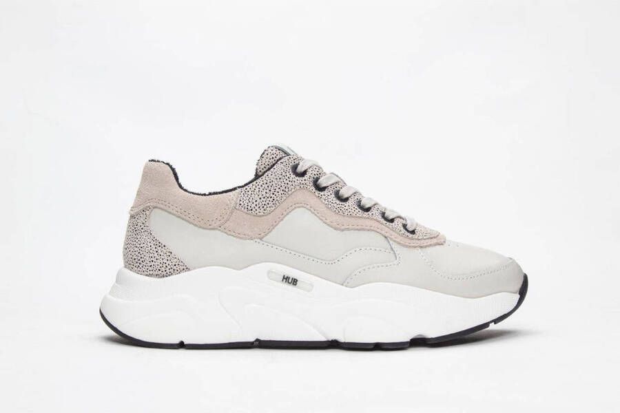 Hub Rock w Lage sneakers Leren Sneaker Dames Beige - Foto 2