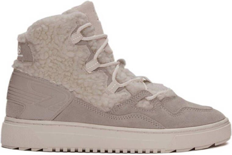 HUB Track nubuck enkelboots met teddy taupe