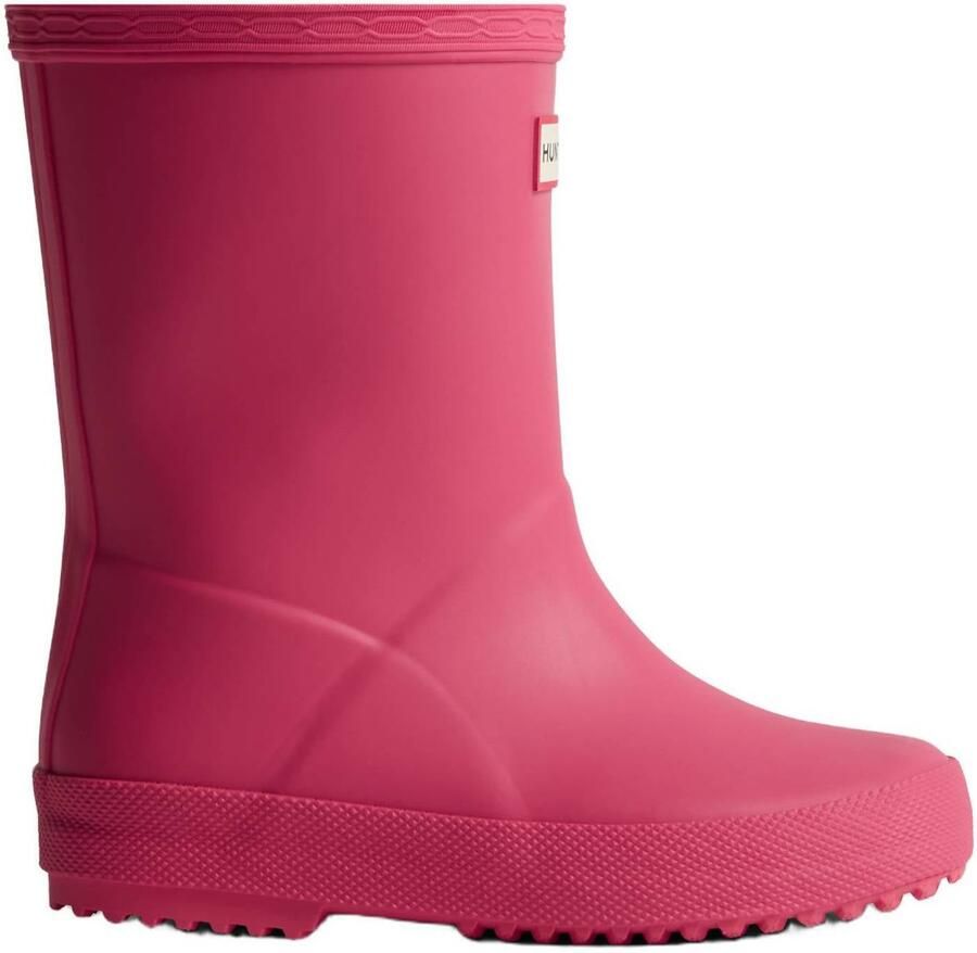 Hunter Original kids first wellington bright pink regenlaarzen met logo roze - Foto 2