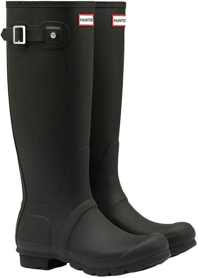 Hunter Original Tall Wellington Boots regenlaarzen met profielzool en logo zwart - Foto 2