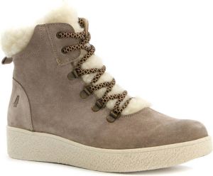 Hush Puppies gevoerde suede dames veterboots Beige Echt leer Uitneembare zool