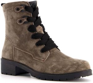 Hush Puppies suede dames veterboots Bruin Echt leer Uitneembare zool