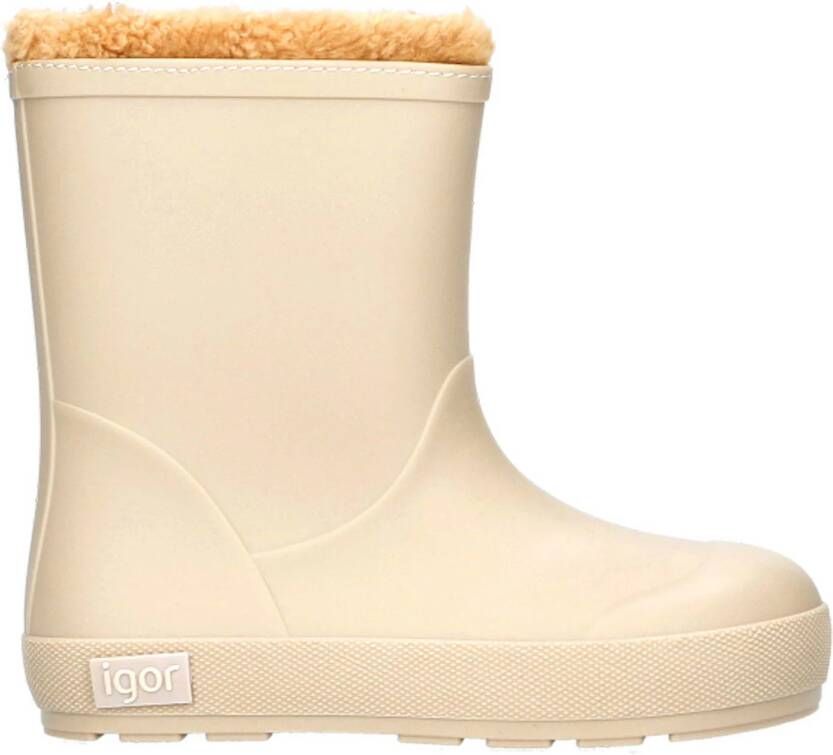 Igor gevoerde regenlaarzen beige Rubber Effen