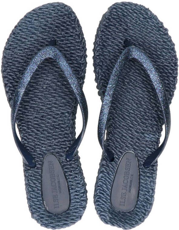 Ilse Jacobsen Cheerful teenslippers met glitters blauw