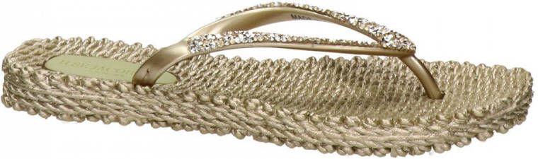 Ilse Jacobsen Cheerful teenslippers met sierstenen goud