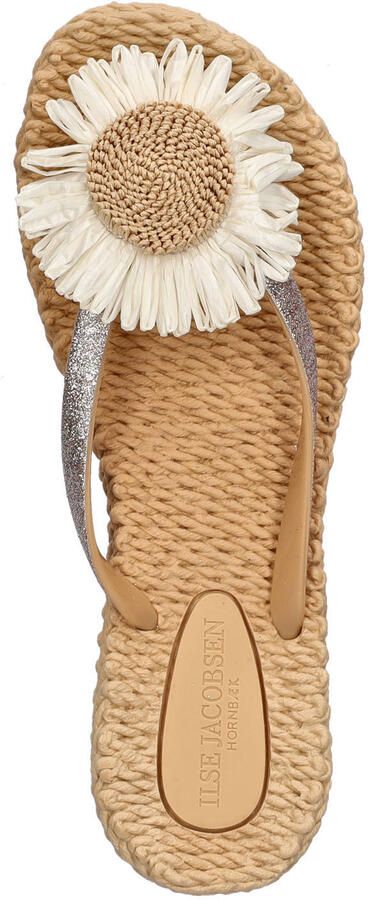 Ilse Jacobsen Cheerful teenslippers met 3d applicatie beige
