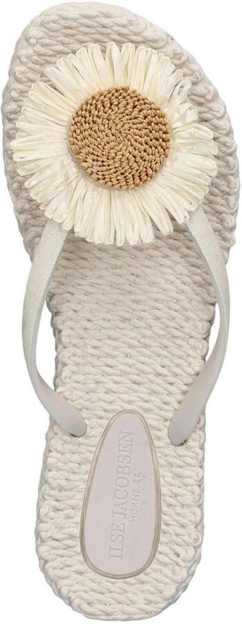 Ilse Jacobsen Cheerful teenslippers met 3d applicatie wit