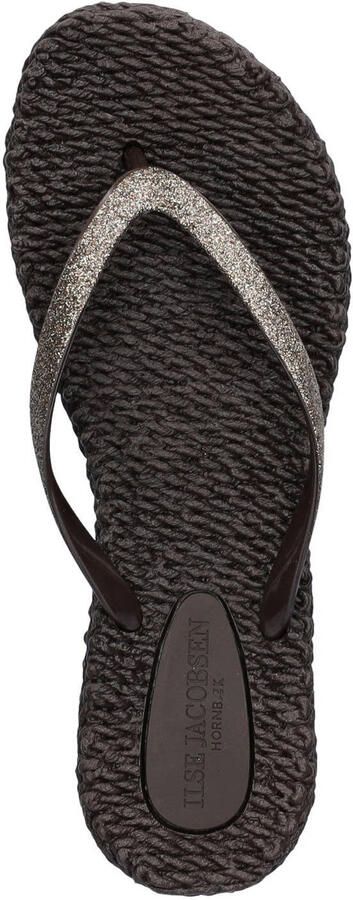 Ilse Jacobsen Cheerful teenslippers met glitters bruin