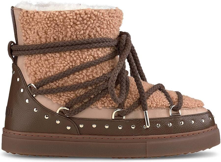 Inuikii Curly Rock leren laarzen bruin