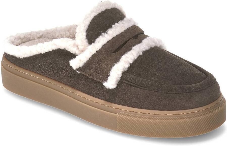 INUIKII Instappers Dames Mule Wool Suède Bruin - Foto 6