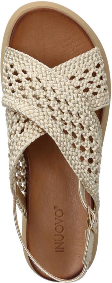Inuovo leren sandalen met plateauzool en gevlochten goud - Foto 3
