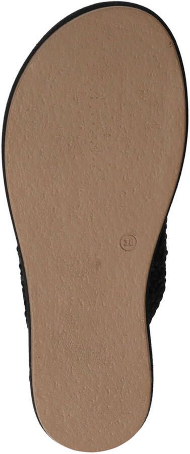 Inuovo leren sandalen met plateauzool en gevlochten zwart - Foto 2