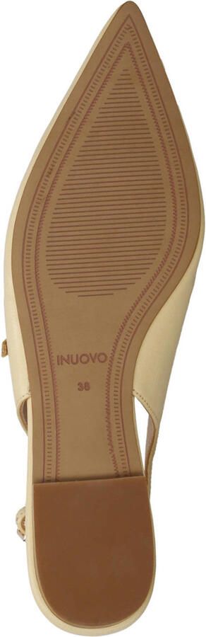 Inuovo leren slingback loafers lichtgeel - Foto 3