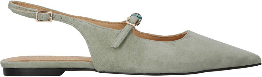 Inuovo slingback suède loafers grijsgroen