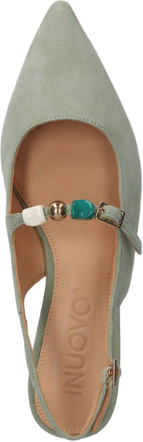 Inuovo slingback suède loafers grijsgroen - Foto 3