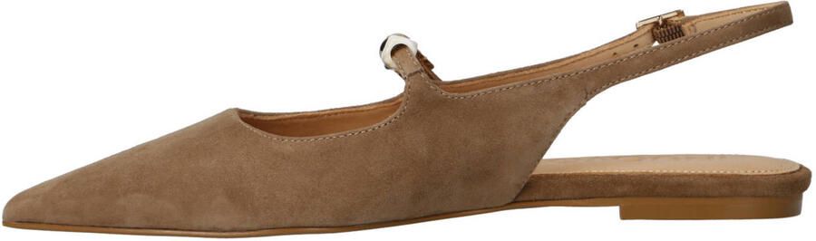 Inuovo suède slingback loafers met kraaltjes bruin - Foto 3