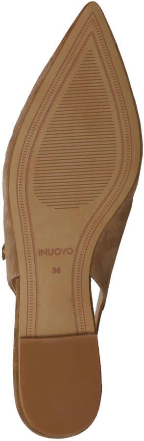 Inuovo suède slingback loafers met kraaltjes bruin - Foto 2
