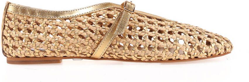 Inuovo raffia ballerina's beige
