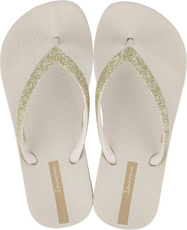 Ipanema Anatomic Lolita teenslippers met glitters beige goud Meisjes Rubber 25 26