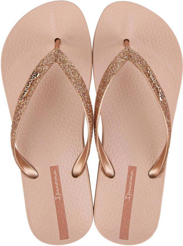 Ipanema Anatomic Lolita teenslippers met glitters lichtroze