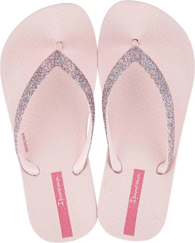Ipanema Anatomic Lolita teenslippers met glitters lichtroze