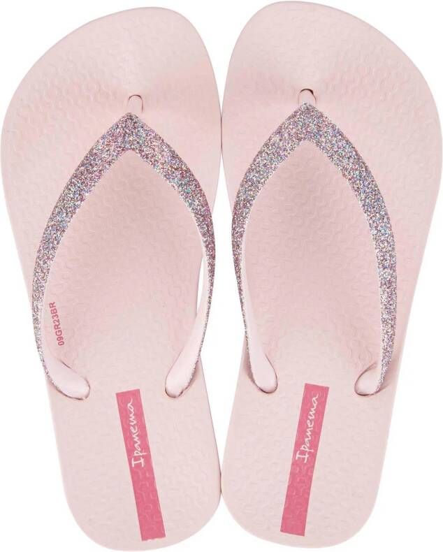 Ipanema Anatomic Lolita teenslippers met glitters lichtroze