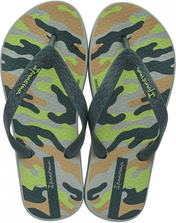 Ipanema Classic Kids teenslippers met camouflage print kaki groen Gerecycled materiaal (duurzaam) 31 32